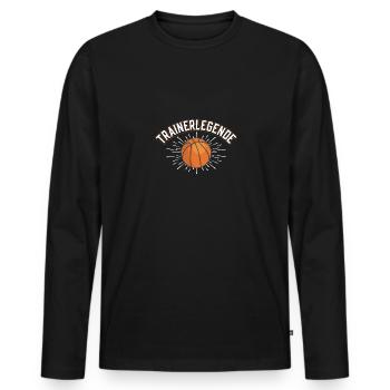 Trainerlegende Basketball - Männer Premium Bio Langarmshirt - Schwarz - Vorne - Nico (187cm)