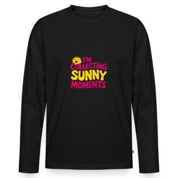 Sunny Summer Moments Vibes Summer Sun - Men's Premium Organic Long Sleeve Shirt - black - Front - Nico (187cm)