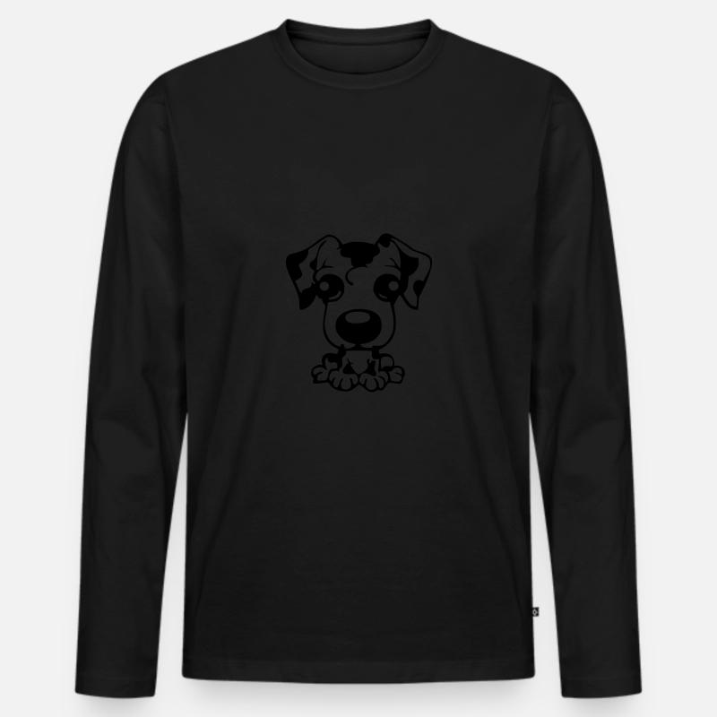 kleiner Dalmatiner - Männer Premium Bio Langarmshirt - Schwarz