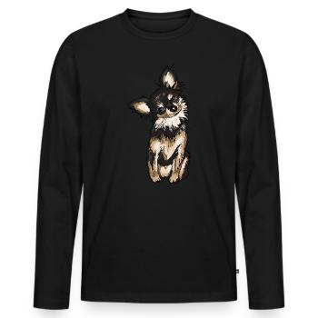 Chihuahua - Männer Premium Bio Langarmshirt - Schwarz - Vorne - Nico (187cm)