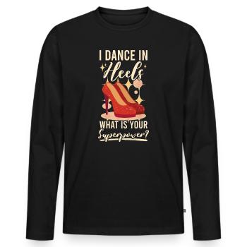 Formation en danse Ballroom Danse de couple - T-shirt manches longues Premium bio Homme - noir - Devant - Nico (187cm)