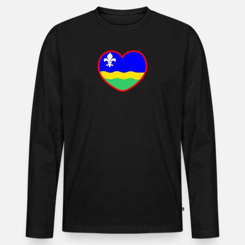 Das Herz der Flefonland-Flagge Flevoland - Männer Premium Bio Langarmshirt - Schwarz