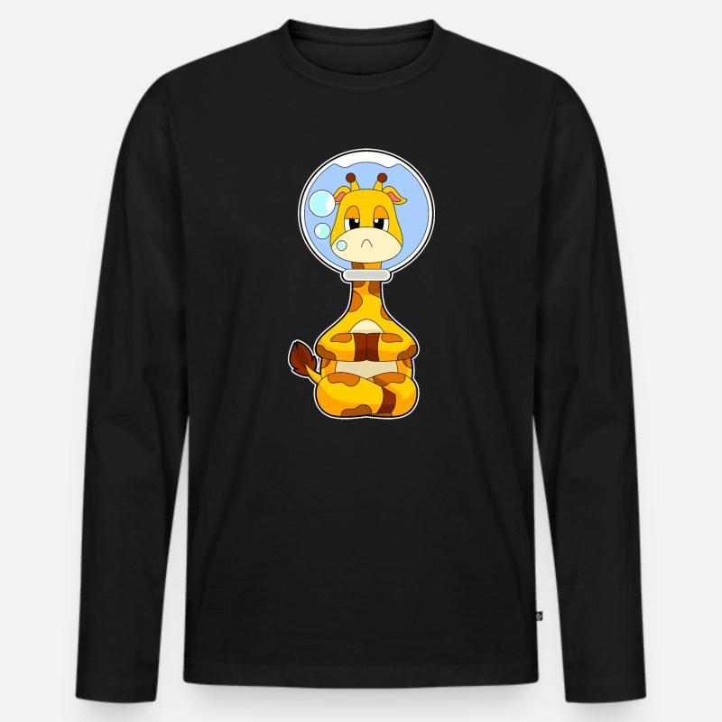 Giraffe Aquarium - Männer Premium Bio Langarmshirt - Schwarz