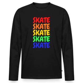 Patin - T-shirt manches longues Premium bio Homme - noir - Devant - Nico (187cm)