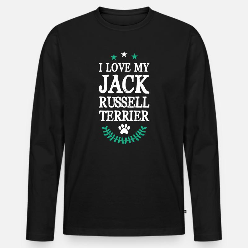Jack Russell Terrier - Männer Premium Bio Langarmshirt - Schwarz
