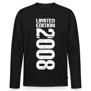 18e anniversaire 2008 Édition limitée - T-shirt manches longues Premium bio Homme - noir - Devant - Nico (187cm)