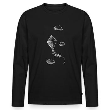 Dragon in the cloudy sky - Men's Premium Organic Long Sleeve Shirt - black - Front - Nico (187cm)