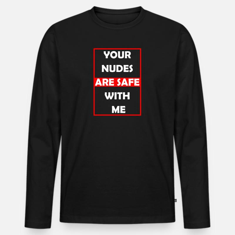 Nackte sicher bei mir - Männer Premium Bio Langarmshirt - Schwarz