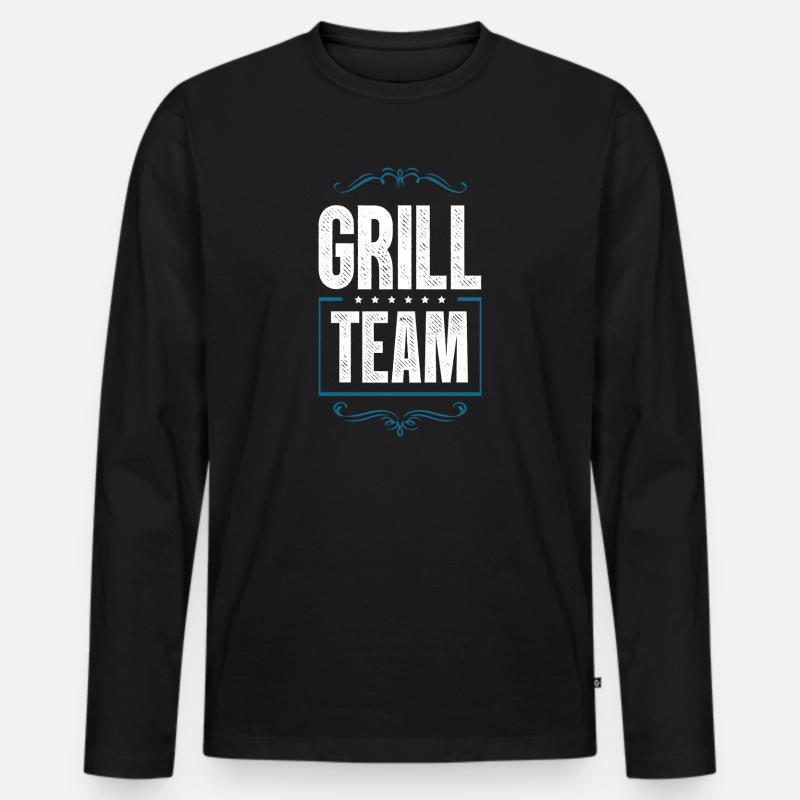 Grill Team - Männer Premium Bio Langarmshirt - Schwarz