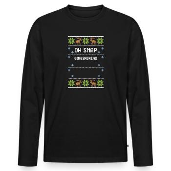 Oh Snap Gingerbread - Männer Premium Bio Langarmshirt - Schwarz - Vorne - Nico (187cm)