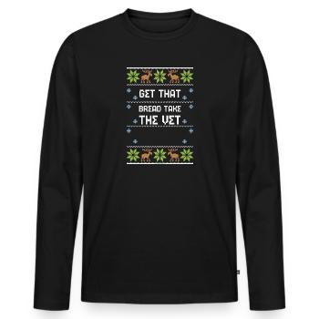 Obtenez ce pain Prenez le vétérinaire - T-shirt manches longues Premium bio Homme - noir - Devant - Nico (187cm)