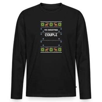 Mr Christmas Couple - Männer Premium Bio Langarmshirt - Schwarz - Vorne - Nico (187cm)