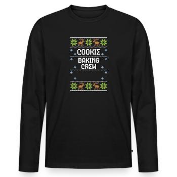 Cookie Baking Crew - Men's Premium Organic Long Sleeve Shirt - black - Front - Nico (187cm)