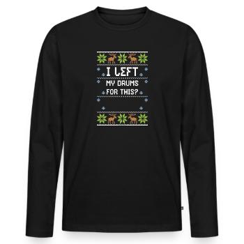 J’ai laissé ma batterie pour ça ? - T-shirt manches longues Premium bio Homme - noir - Devant - Nico (187cm)