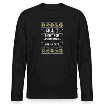 All I Want For Christmas Are My... - Männer Premium Bio Langarmshirt - Schwarz - Vorne - Nico (187cm)
