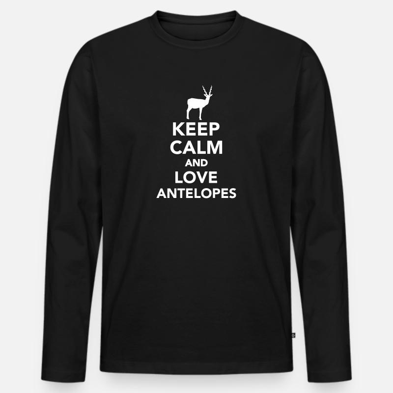 Antilope - Männer Premium Bio Langarmshirt - Schwarz