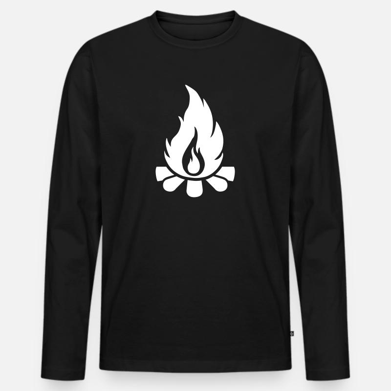 Camping - Männer Premium Bio Langarmshirt - Schwarz