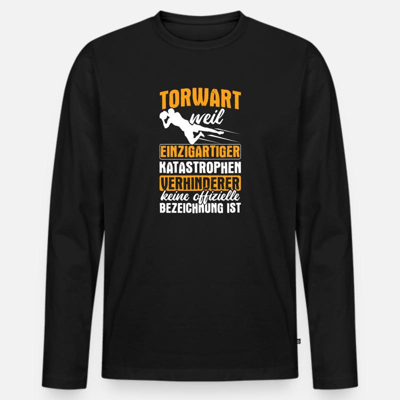Fußball Torwart Geschenkidee - Männer Premium Bio Langarmshirt - Schwarz