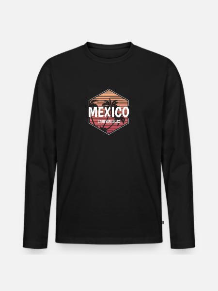 Cabo Mexico Beach Vacation Souvenir - Men's Premium Organic Long Sleeve Shirt - black