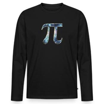 Symbole Pi, Math, Nombre, Nerd, Pi Day, Math - T-shirt manches longues Premium bio Homme - noir - Devant - Nico (187cm)