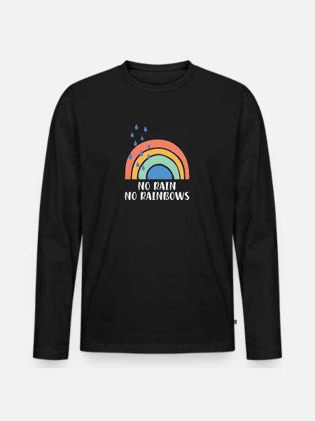 No Rain No Rainbows - Men's Premium Organic Long Sleeve Shirt - black
