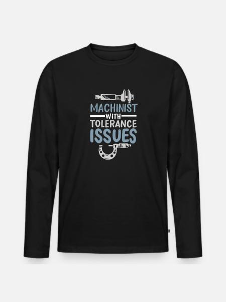 Machinist Mechanical Engineer Gift - Men's Premium Organic Long Sleeve Shirt - black