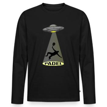 Padel Padel Tennis Padel-Universum Paddle - T-shirt manches longues Premium bio Homme - noir - Devant - Nico (187cm)