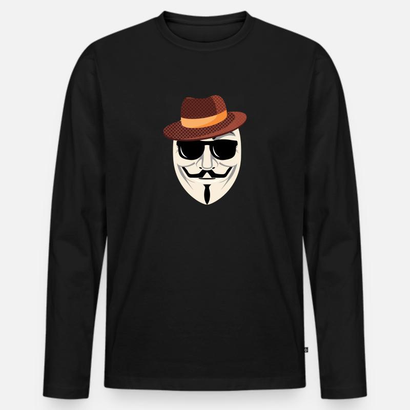 Die Maske - Männer Premium Bio Langarmshirt - Schwarz