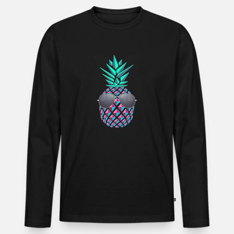 cool ananas - Männer Premium Bio Langarmshirt - Schwarz