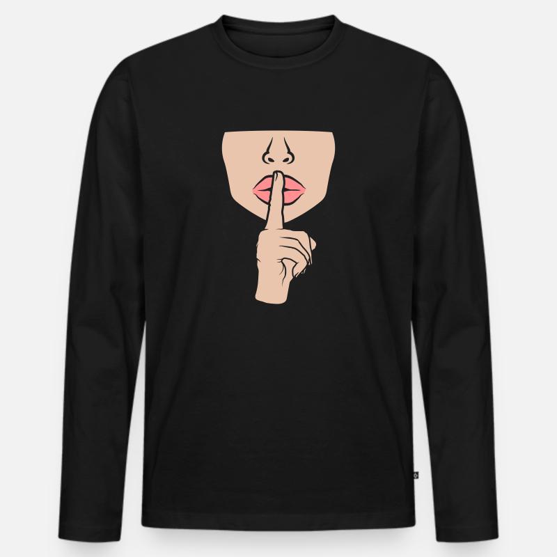 Still sein Geste Frau - Männer Premium Bio Langarmshirt - Schwarz
