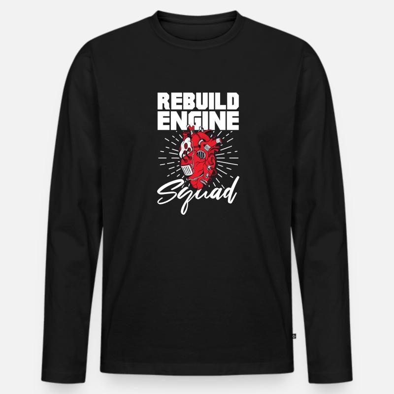 Rebuild engine squad - Männer Premium Bio Langarmshirt - Schwarz