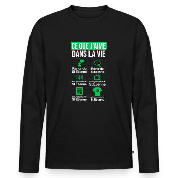 Saint Etienne maillot drôle original football - T-shirt manches longues Premium bio Homme - noir - Devant - Nico (187cm)