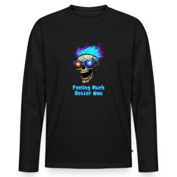 Feeling Much Better Now! - Men's Premium Organic Long Sleeve Shirt - black - Front - Nico (187cm)
