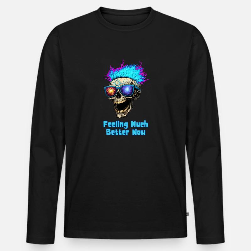 Feeling Much Better Now! - Männer Premium Bio Langarmshirt - Schwarz