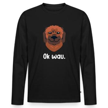 Ok wau with Leonberger dog lovers - Men's Premium Organic Long Sleeve Shirt - black - Front - Nico (187cm)
