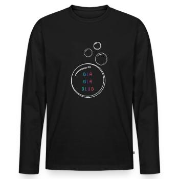 Bla bla blub - T-shirt manches longues Premium bio Homme - noir - Devant - Nico (187cm)