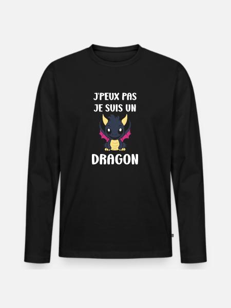 Bébé dragon - T-shirt manches longues Premium bio Homme - noir