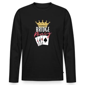 Bridge König - Männer Premium Bio Langarmshirt - Schwarz - Vorne - Nico (187cm)