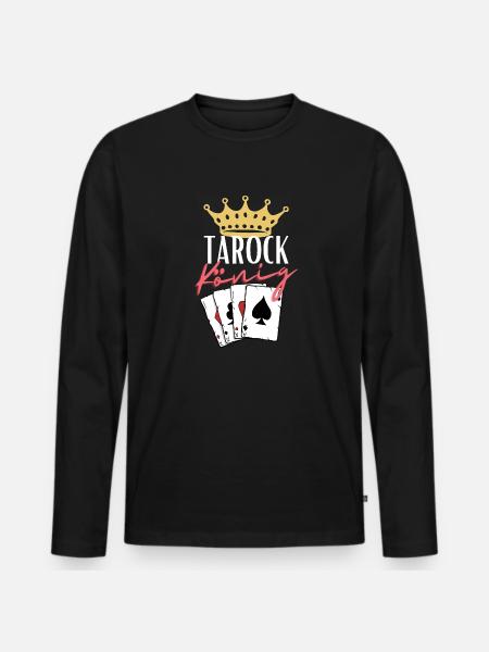 Tarock König - Männer Premium Bio Langarmshirt - Schwarz