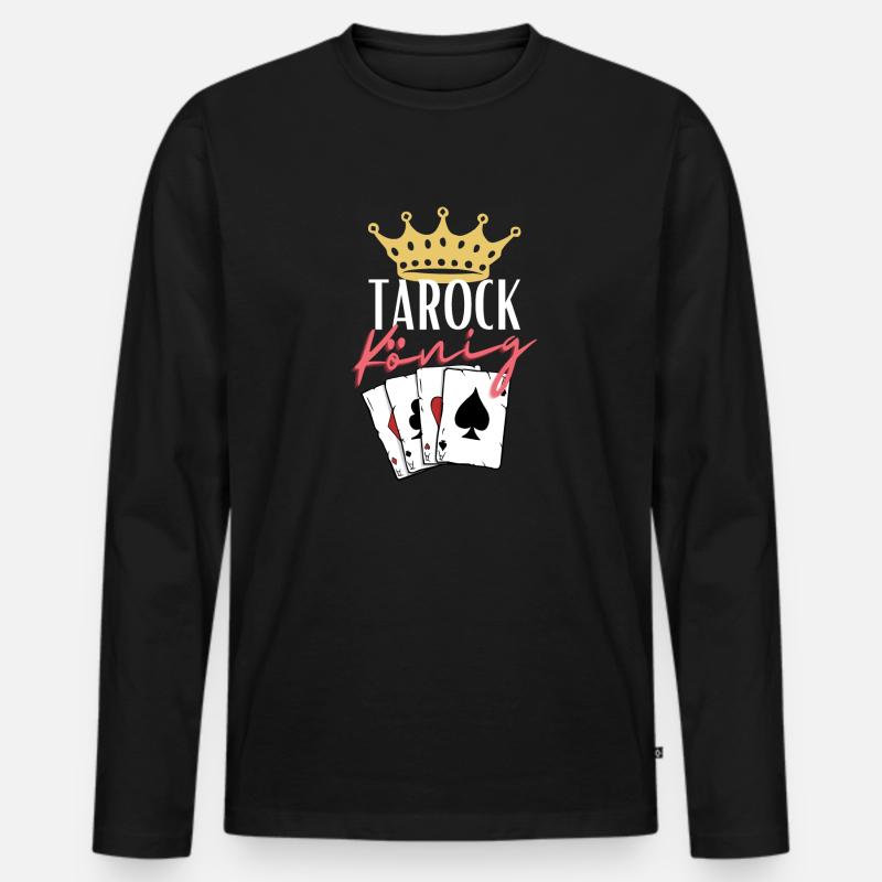 Tarock König - Männer Premium Bio Langarmshirt - Schwarz