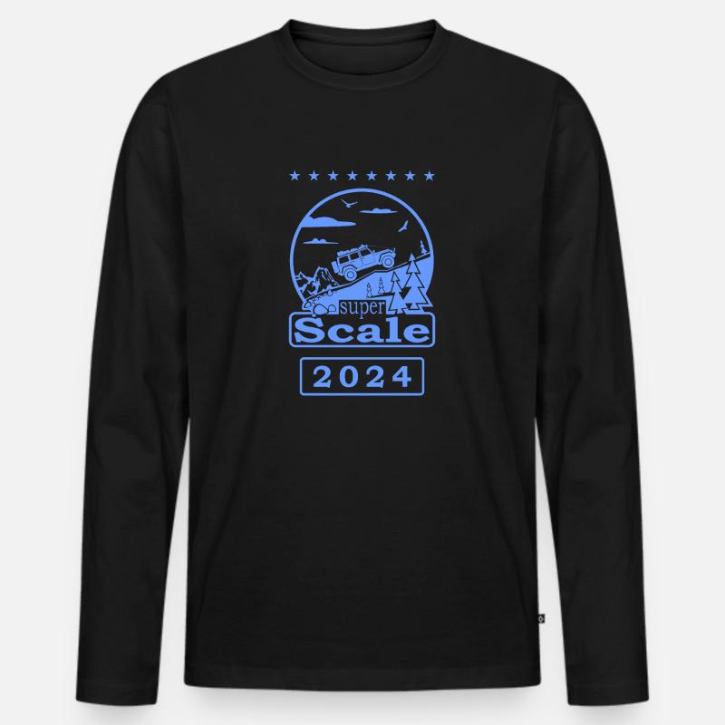 superScale Logo blau 2024 - Männer Premium Bio Langarmshirt - Schwarz