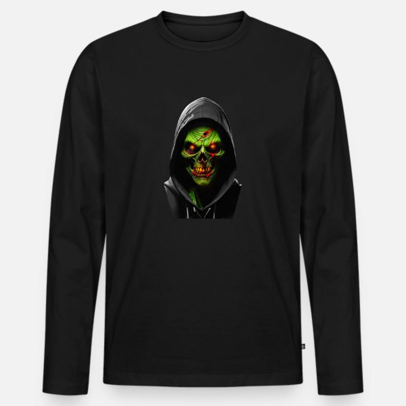 Zombie - Männer Premium Bio Langarmshirt - Schwarz