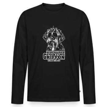 WIREHAIRED POINTING GRIFFON coolest dog ever Hunde - Männer Premium Bio Langarmshirt - Schwarz - Vorne - Nico (187cm)