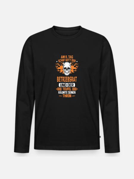 BETRIEBSRAT - Männer Premium Bio Langarmshirt - Schwarz