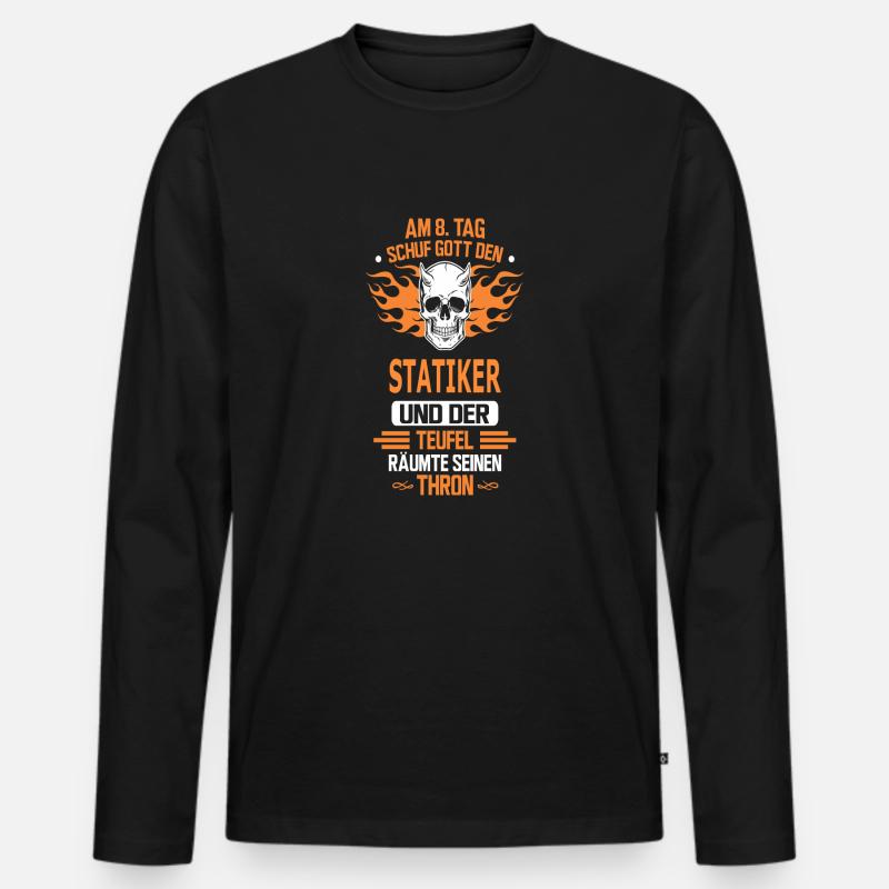 STATIKER - Männer Premium Bio Langarmshirt - Schwarz
