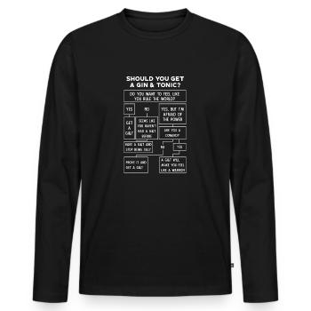 Gin Tonic Guide - Männer Premium Bio Langarmshirt - Schwarz - Vorne - Nico (187cm)
