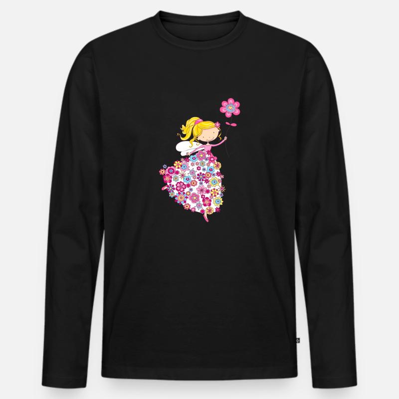 Flower Princes - Männer Premium Bio Langarmshirt - Schwarz