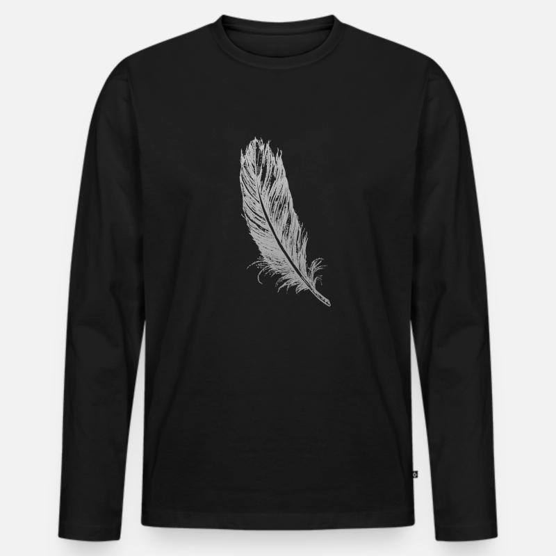 feder 2 - Männer Premium Bio Langarmshirt - Schwarz