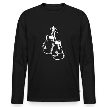 Boxe Combat Muay Thai - T-shirt manches longues Premium bio Homme - noir - Devant - Nico (187cm)