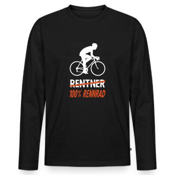 Rentner Fahrrad Rennrad Hobby T-Shirt - Männer Premium Bio Langarmshirt - Schwarz - Vorne - Nico (187cm)
